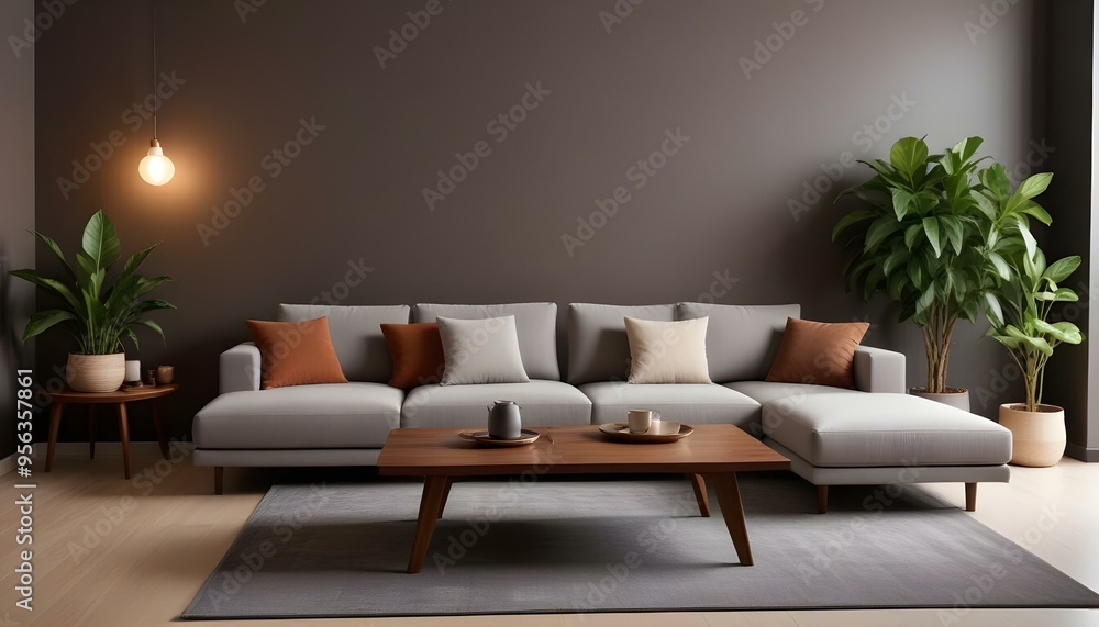 Photo interior modern design room 3d illustration Photo interior modern design room 3d illustration