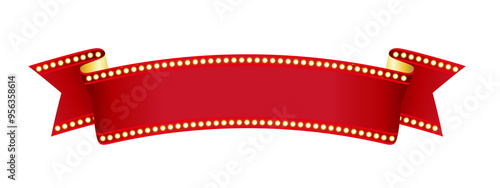 A ribbon with a flashy design and decorated with lights
