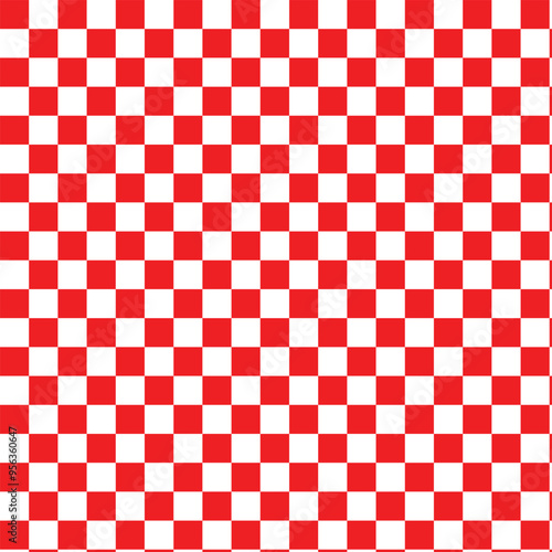 Traditional red and white Chess board Background ,checkered tablecloth pattern , checkered, traditional, red, white, pattern.