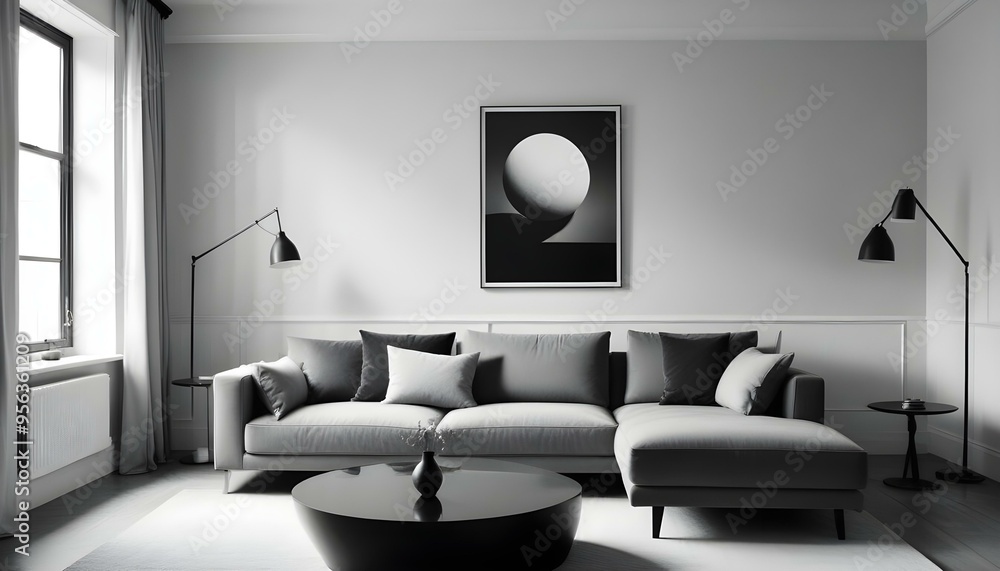 Photo interior modern design room 3d illustration Photo interior modern design room 3d illustration