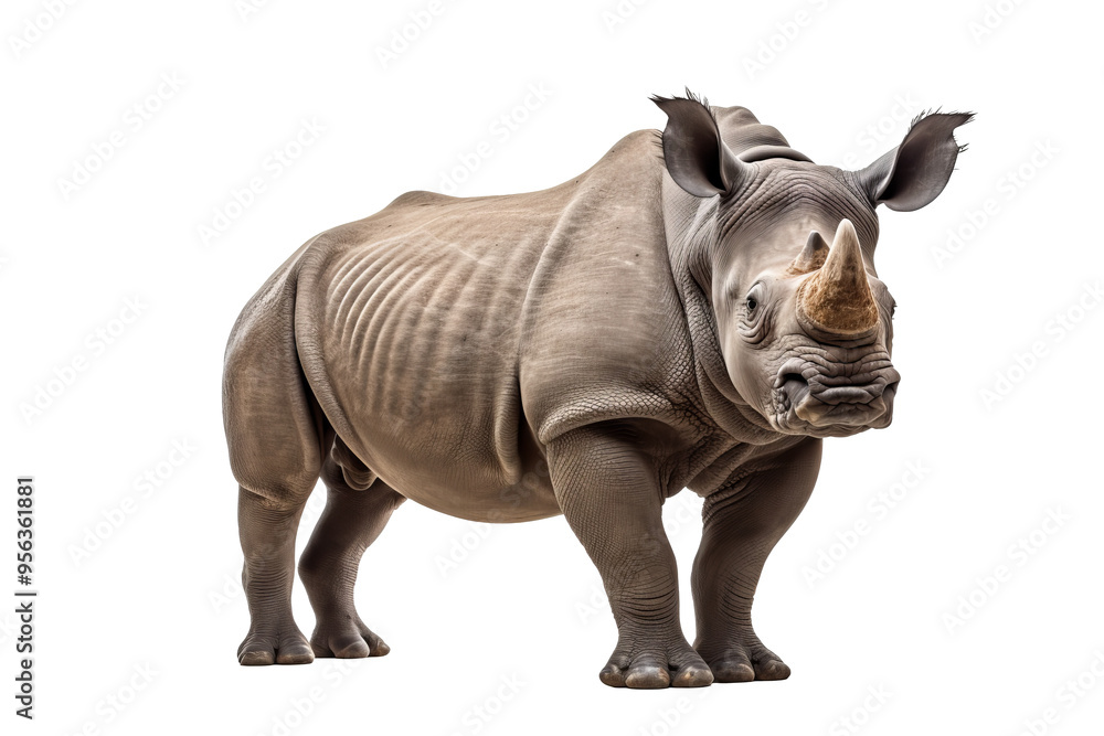 High-resolution rhinoceros isolated on transparent background, ideal for wildlife conservation themes, educational projects, and nature-inspired illustrations featuring majestic African animal designs High-resolution rhinoceros isolated on transparent background, ideal for wildlife conservation themes, educational projects, and nature-inspired illustrations featuring majestic African animal designs