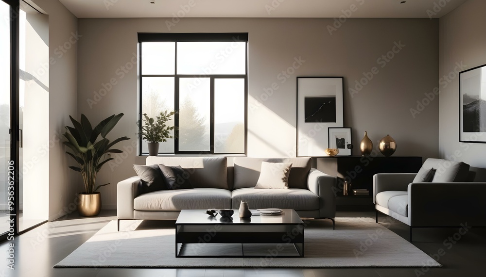 Photo interior modern design room 3d illustration Photo interior modern design room 3d illustration