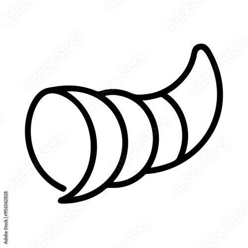 Cornucopia Icon, Black and White, Harvest and Thanksgiving Symbol Design