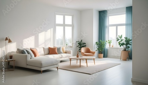Photo interior modern design room 3d illustration