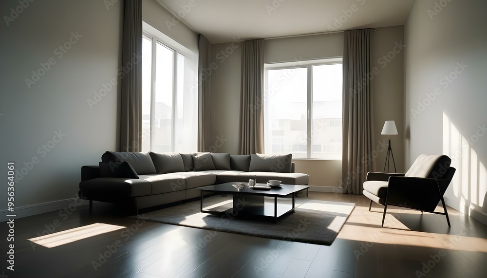 Fototapeta premium Photo interior modern design room 3d illustration