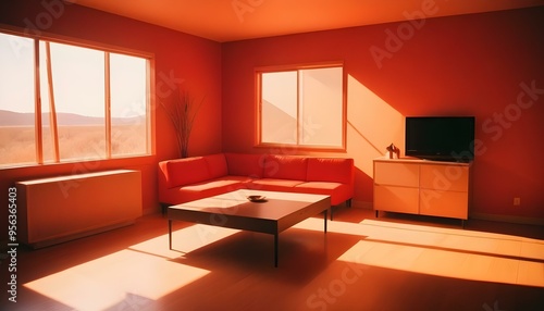 Photo interior modern design room 3d illustration