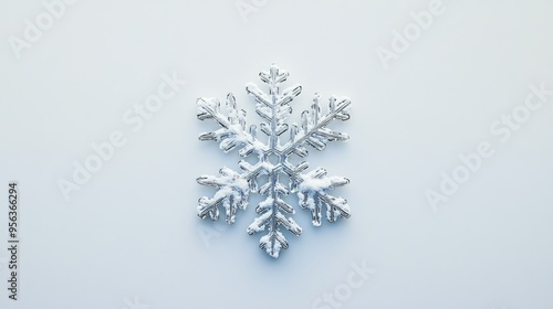 A minimalist snowflake symbol on a clean, white background, symbolizing the winter season.