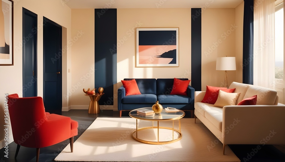 Photo interior modern design room 3d illustration Photo interior modern design room 3d illustration