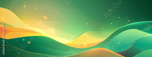 Vector banner with a green background  in a modern style