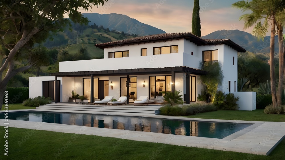 Fototapeta premium luxury villa with pool
