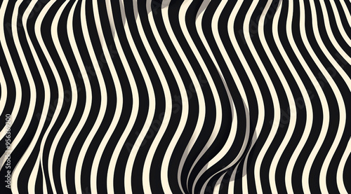 Abstract black and white line pattern background