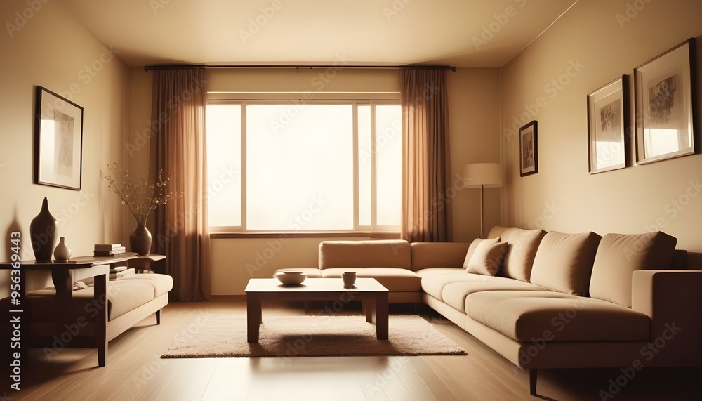 Fototapeta premium Photo interior modern design room 3d illustration