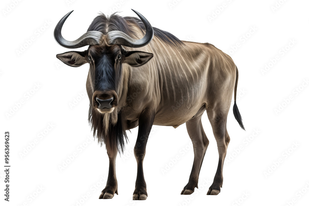 High-resolution wildebeest isolated on transparent background, perfect for wildlife-themed design projects and educational materials featuring African savannah animals and natural habitat concepts High-resolution wildebeest isolated on transparent background, perfect for wildlife-themed design projects and educational materials featuring African savannah animals and natural habitat concepts