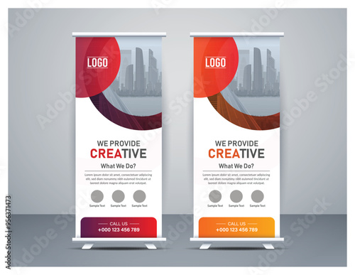 Corporate Roll Up Banner template design. Modern roll up vector layout design. Banner