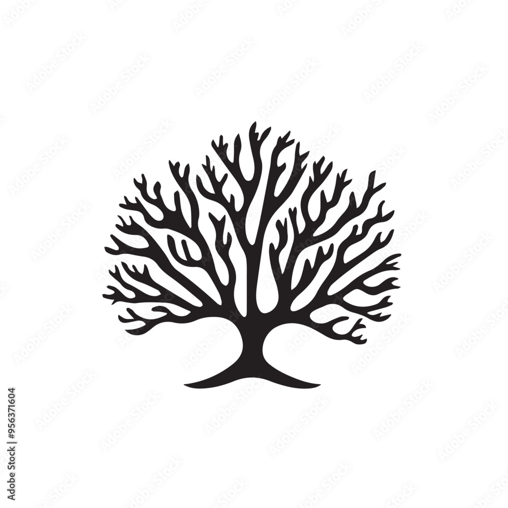 Naklejka premium Coral in cartoon, doodle style . Image for t-shirt, web, mobile apps and ui. Isolated 2d vector illustration in logo, icon, sketch style, Eps 10, black and white. AI Generative