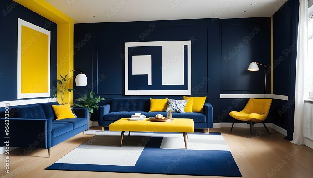 Photo interior modern design room 3d illustration Photo interior modern design room 3d illustration