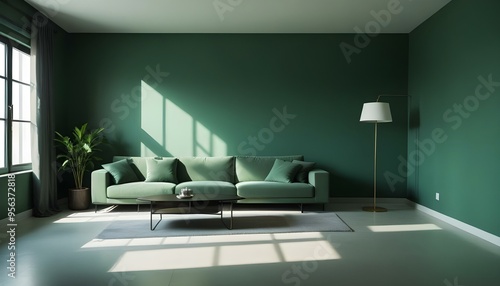 Photo interior modern design room 3d illustration