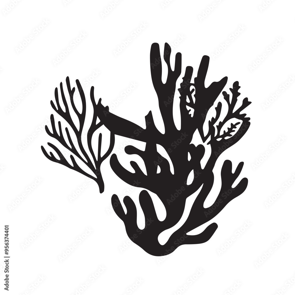 Coral in cartoon, doodle style . Image for t-shirt, web, mobile apps and ui. Isolated 2d vector illustration in logo, icon, sketch style, Eps 10, black and white. AI Generative Coral in cartoon, doodle style . Image for t-shirt, web, mobile apps and ui. Isolated 2d vector illustration in logo, icon, sketch style, Eps 10, black and white. AI Generative