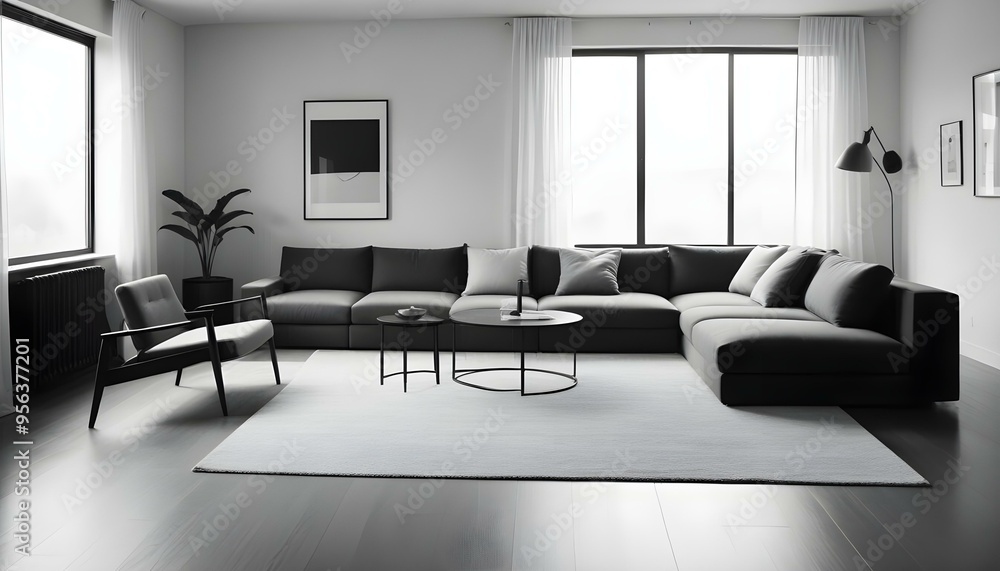 Photo interior modern design room 3d illustration Photo interior modern design room 3d illustration