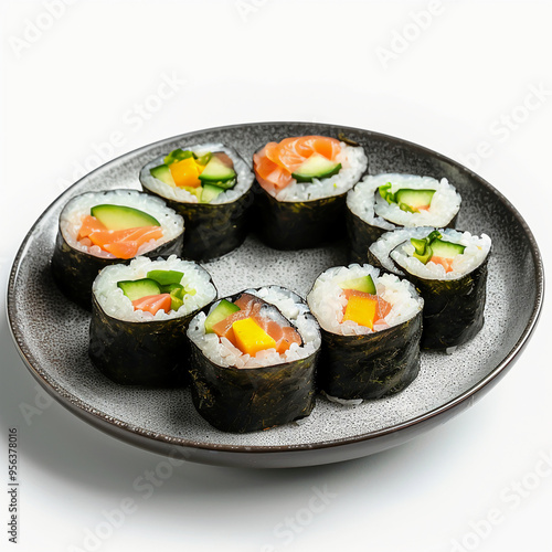 Contemporary Maki Roll on Elegant Black Plate