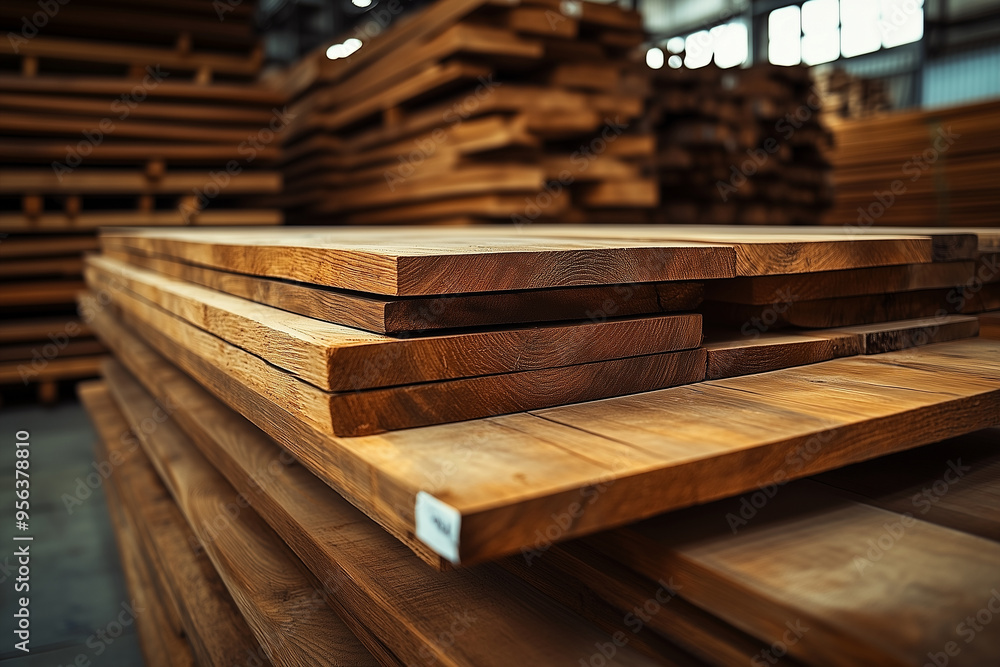 Warehouse with variety of timber for construction and repair Warehouse with variety of timber for construction and repair
