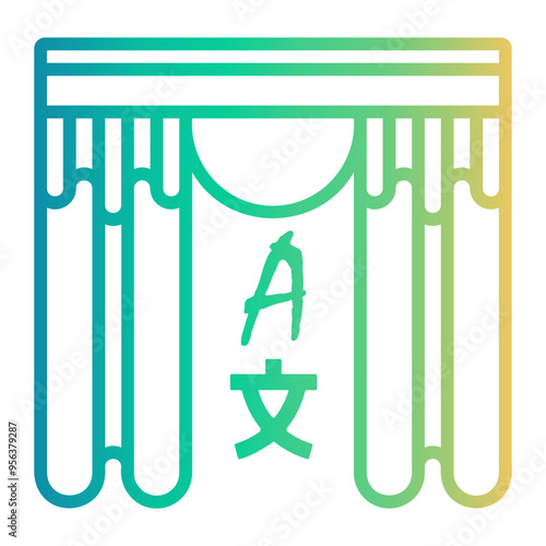 language Line Gradient Icon
