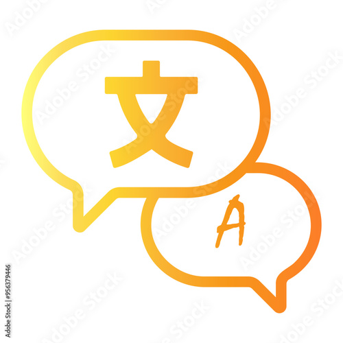 translator Line Gradient Icon
