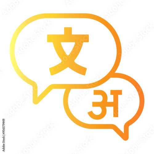 translator Line Gradient Icon