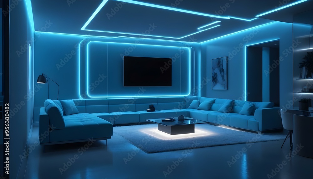 Photo interior modern design room 3d illustration Photo interior modern design room 3d illustration