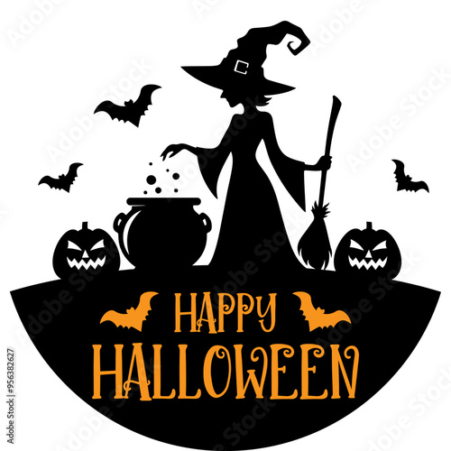 Halloween round welcome sign, Halloween door hanger sign