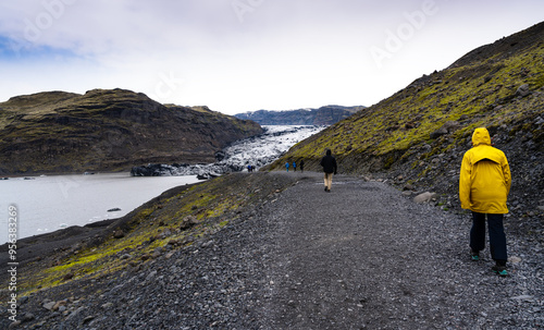 Obraz na płótnie Auf dem Weg zum Sólheimajökull w salonie