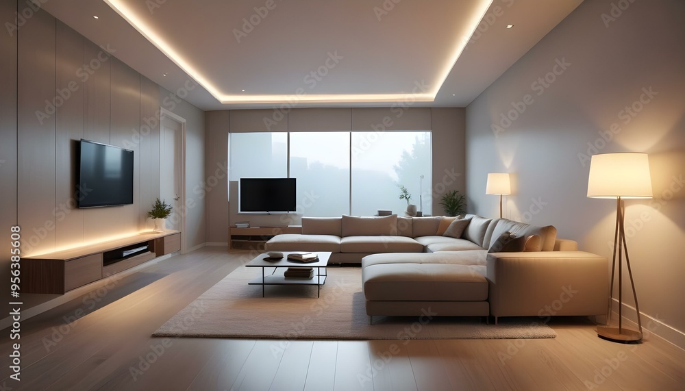 Fototapeta premium Photo interior modern design room 3d illustration