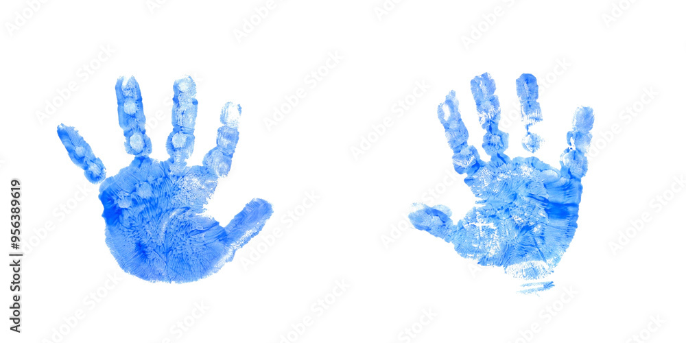 Pair of colorful handprints on white background Pair of colorful handprints on white background