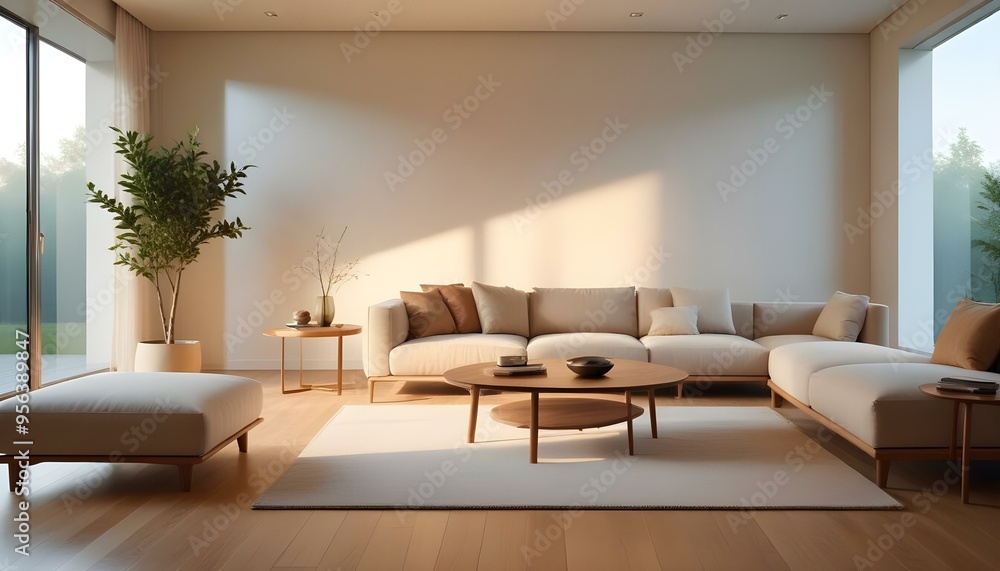 Fototapeta premium Photo interior modern design room 3d illustration
