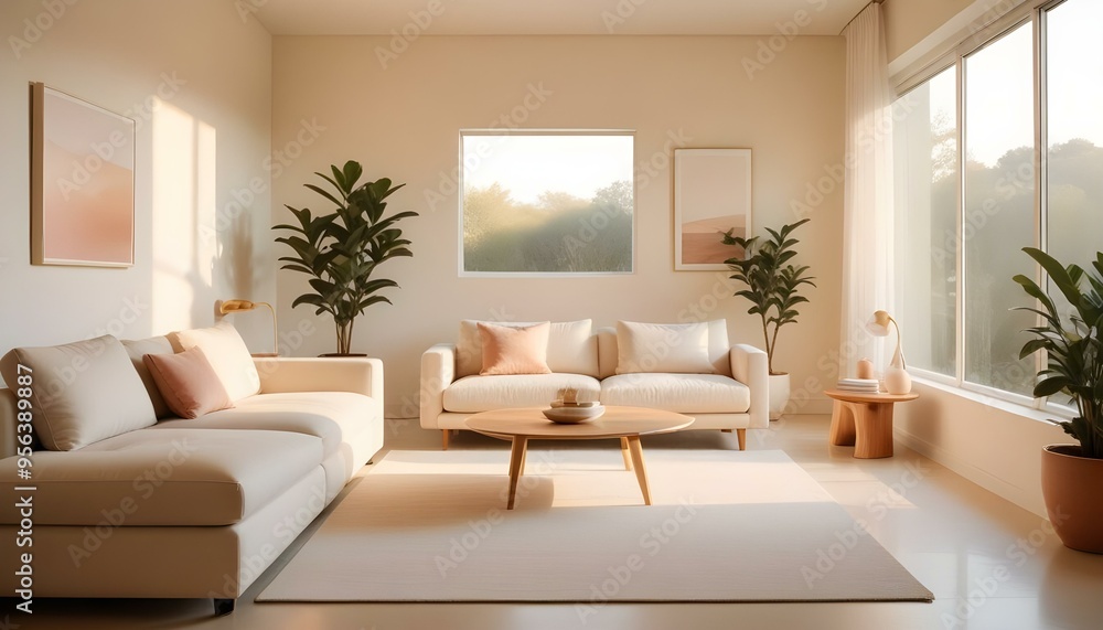 Fototapeta premium Photo interior modern design room 3d illustration