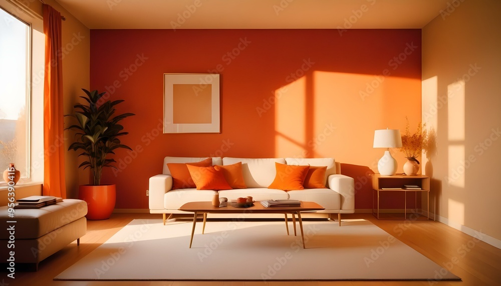 Fototapeta premium Photo interior modern design room 3d illustration