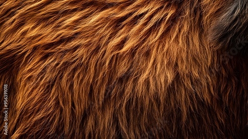 Macro photography highlighting the intricate and coarse texture of a buffalo s fur showcasing the natural fiber like patterns and details that can be found in the animal s natural environment photo