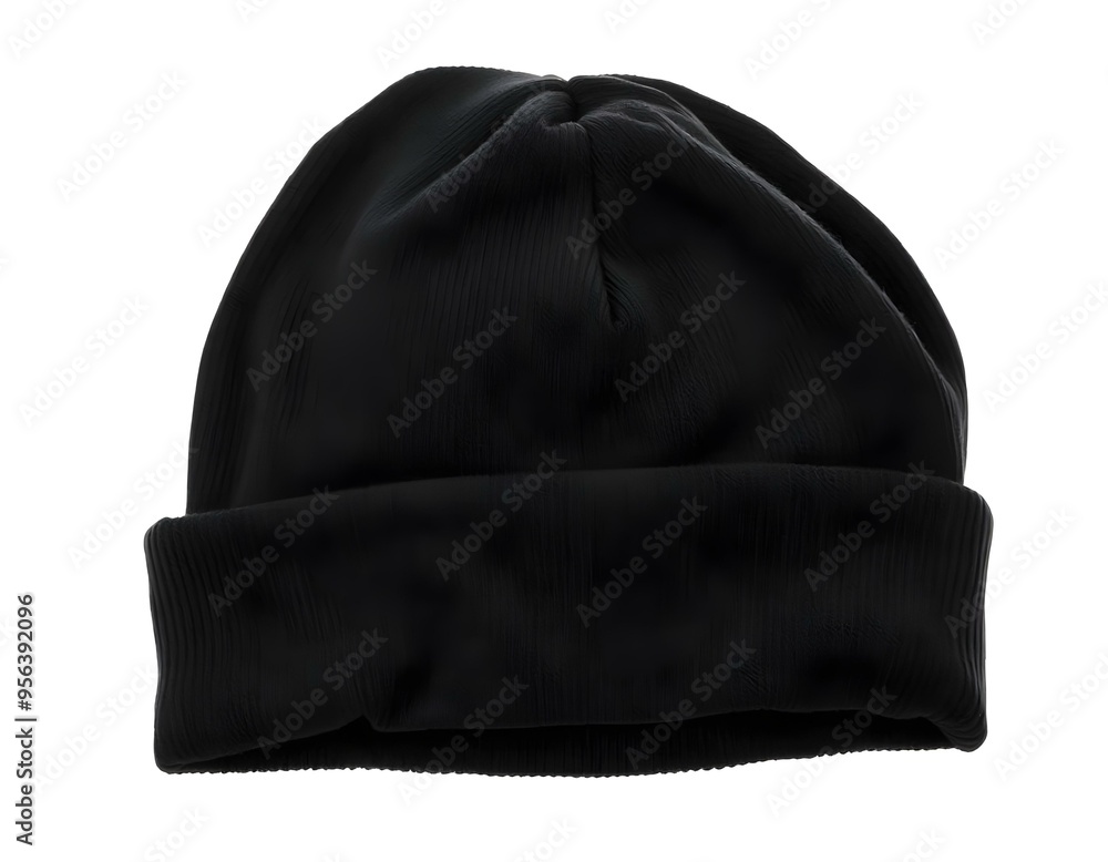 a black beanie with a slouchy fit, isolated on a white background create with ai a black beanie with a slouchy fit, isolated on a white background create with ai