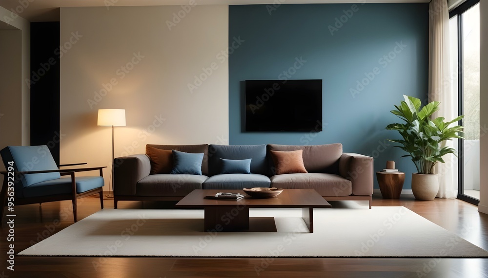 Photo interior modern design room 3d illustration Photo interior modern design room 3d illustration