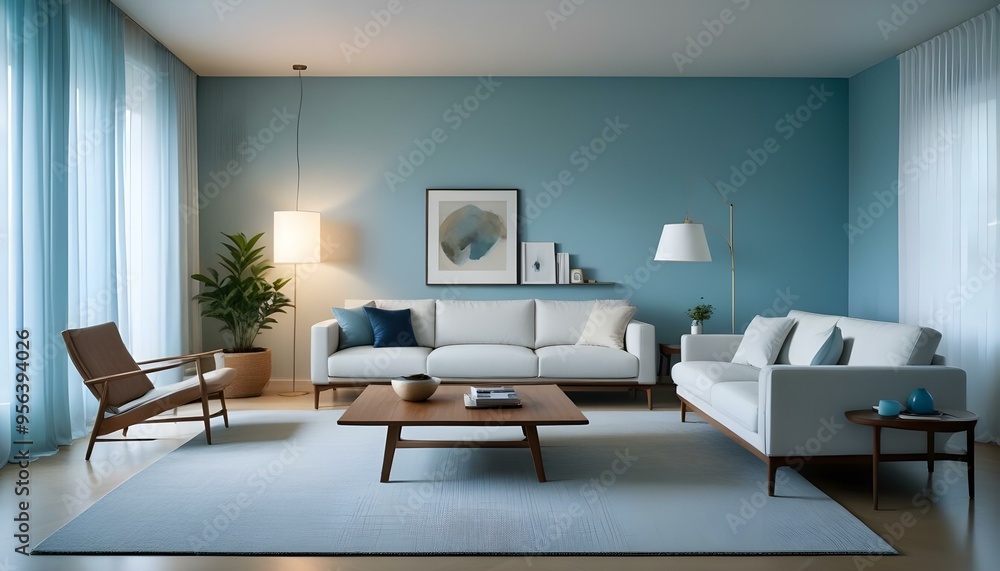 Photo interior modern design room 3d illustration Photo interior modern design room 3d illustration