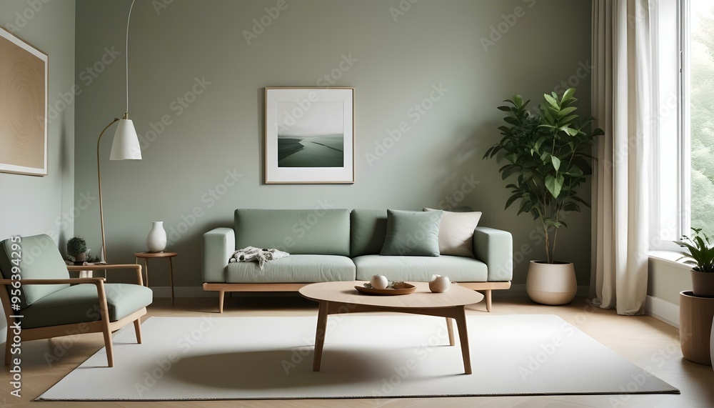 Fototapeta premium Photo interior modern design room 3d illustration