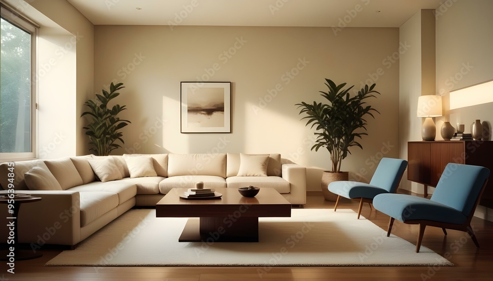 Fototapeta premium Photo interior modern design room 3d illustration