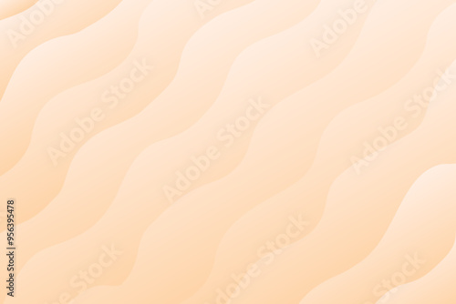 Abstract wavy pattern, light cream shades beach sandy background. Aesthetic groovy beige color wallpaper with geometric curvy lines texture. Perfect for elegant presentation, web banner, poster