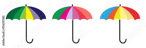 Umbrella icon set vector illustration