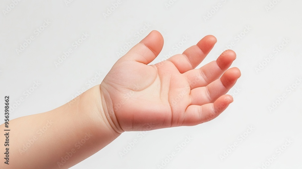 Baby Hand Isolated on a White Background, Capturing the Tenderness and Fragility of New Life in a Clean, Simple Image Baby Hand Isolated on a White Background, Capturing the Tenderness and Fragility of New Life in a Clean, Simple Image
