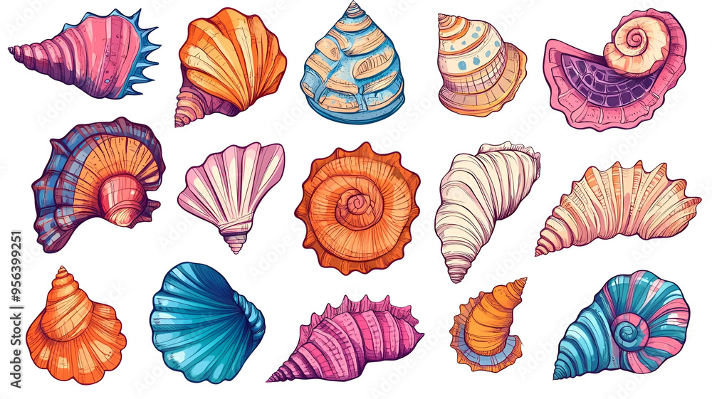 Whimsical Nature: A Delightful Fusion of Sea, Cute Animals, and Scenic Graphic Elements Whimsical Nature: A Delightful Fusion of Sea, Cute Animals, and Scenic Graphic Elements