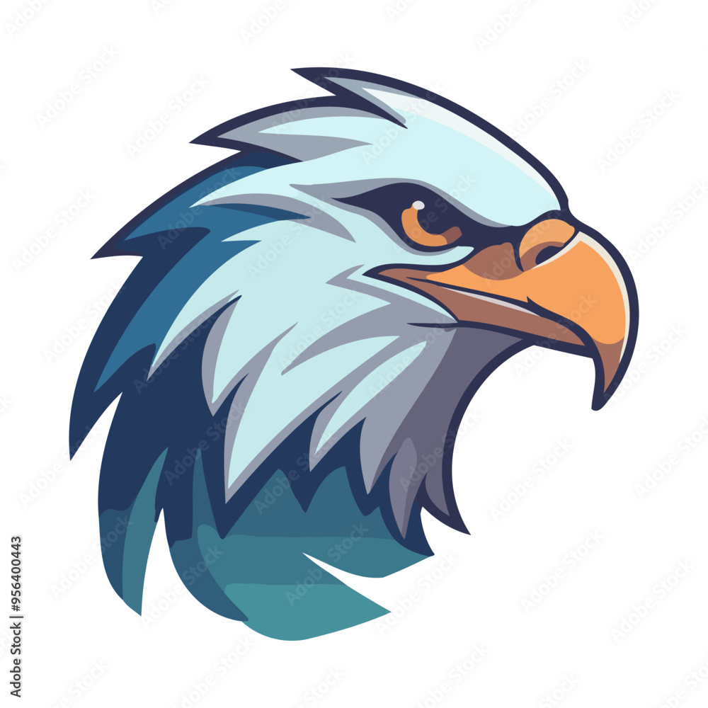Obraz premium Eagle logo design. Abstract eagle head. Cute eagle emblem. Vector illustration