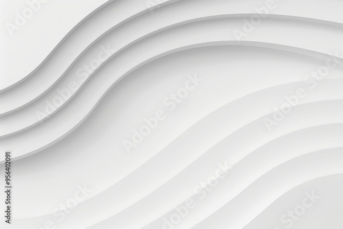 Wallpaper Mural Abstract white background with smooth wavy lines forming a modern and elegant design, 3d rendering. Torontodigital.ca