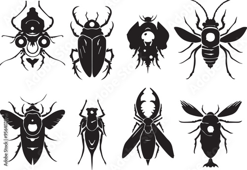 Set bugs. Hand drawn vector illustration 