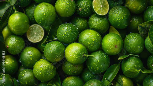 Fototapeta Naklejka Na Ścianę i Meble -  fresh lime fruits on background